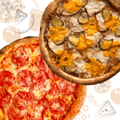 Піца чізбургер + салямі з сиром