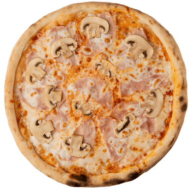 Піца шинка та гриби